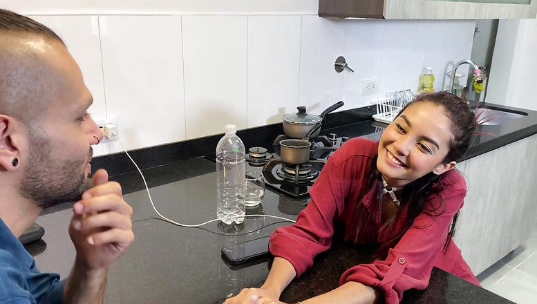 Allison Sweet: My Big Dick Boyfriend Fucks Me in the Kitchen Part 1