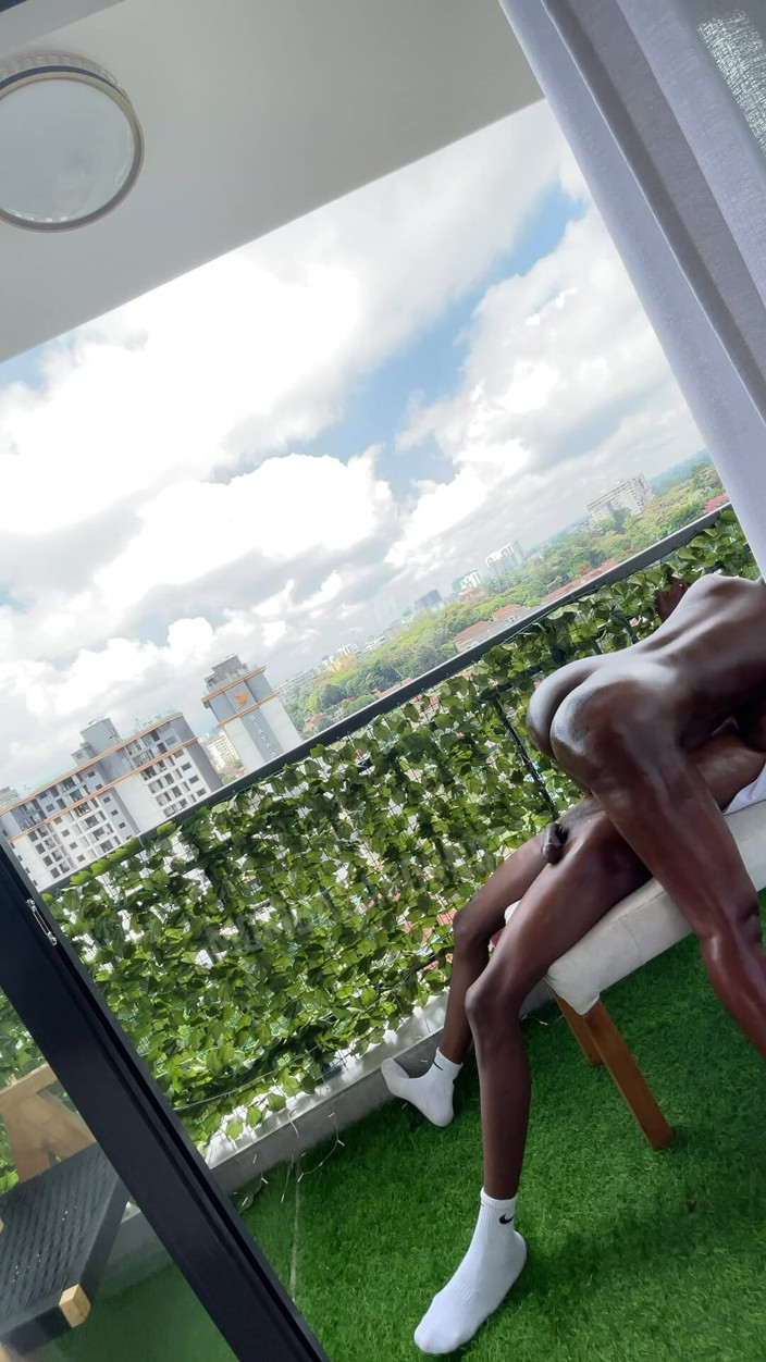 mombasapornstar: Balcony Sex!! Full Video