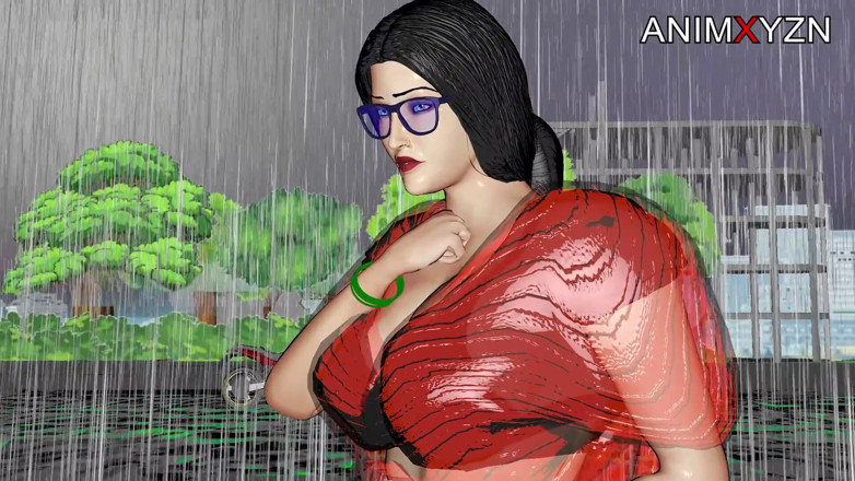 Animxyzn: 빗속에서 새엄마가 젖어 있는 때