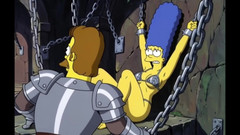 Octopussy Lovers Club: 鎖につながれたスラットが彼の精液を受け入れる。官能的なファンタジー。シンプソンズのアニメパロディ