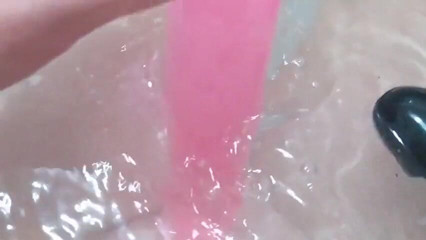 Sexy Katti: Hard fucking with a dildo in the bathroom close-up