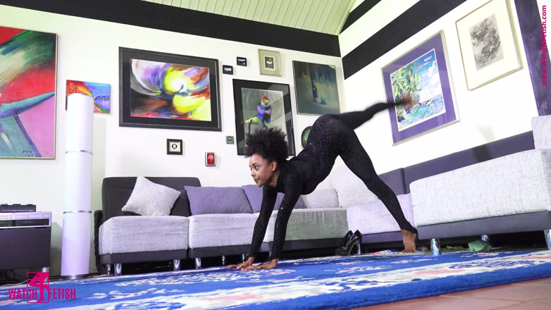 Gymnastic: Macacão preto brilhante