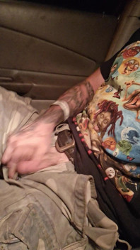 Rubbing Cock in Car