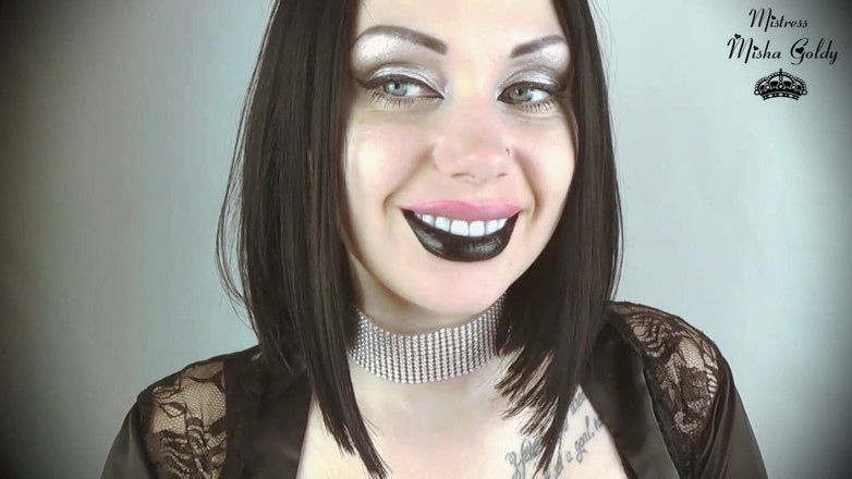 Goddess Misha Goldy: Black lips tease JOI