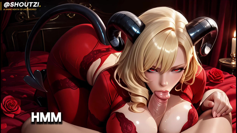 Shoutzi Anime Hentai3D Uncensored: Succuba - Demo Dei Capelli Dorati in Pizzo Rosso Vengono Scopati...
