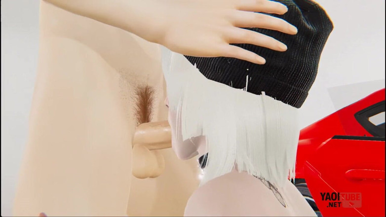 Yaoitube: Yaoi Emo Femboy pijpbeurt in een studio