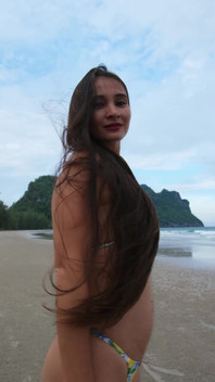 Beauty Flashing and Dancing on the Beach