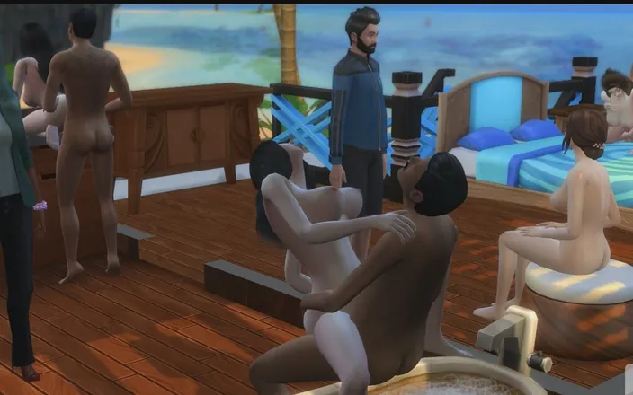 Nyibukai: Orgy Sex on the House the Sims Game Scene