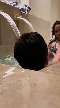 After a Long Day Beating on Her Slaves, Goddess Kiffa Is Relaxing in a Very Nice Luxury Hot Tub Spa
