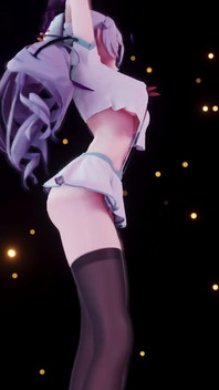 [mmd] Phut Hon College Girl Uniform; Black Stockings; Jiggling Breasts