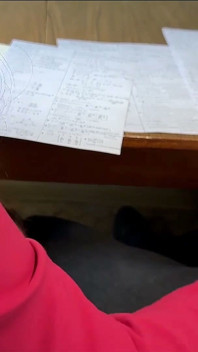 Goodbye, Math and College!!! Classmate Gave Me a Handjob Under the Table on the Last Day of College
