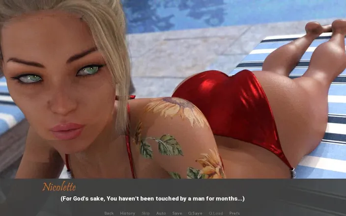 Dirty GamesXxX: Angel of innocence: topless massage by the pool ep 11