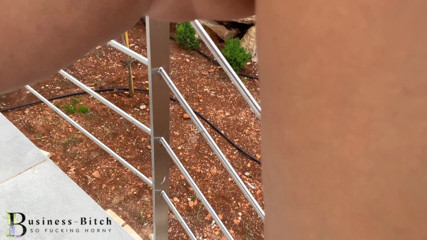 Business Bitch: Real estate business woman outdoor sex