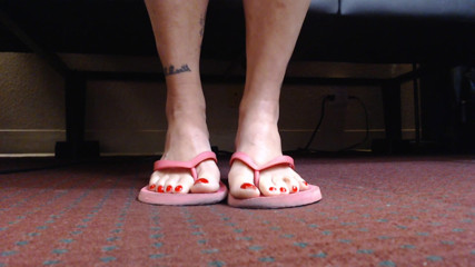 Abby Anna: Weiche rosa flipflops, schuhspiel mit langen zehen