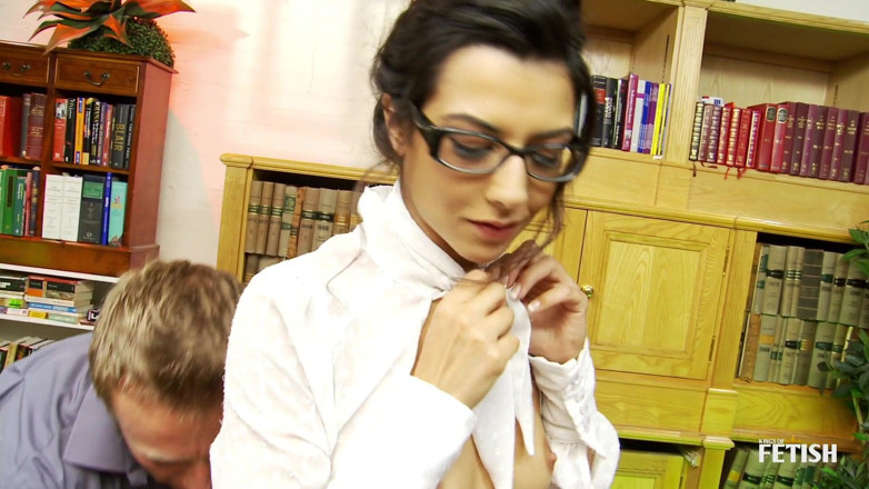 Family Role Playing: Naughty brunette takes a big cock in mouth before getting...