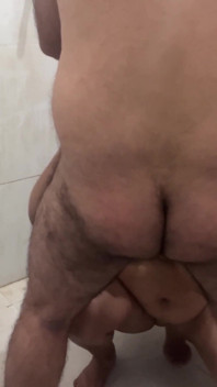 Indian Couple Romance in the Bathroom - Nude Sex - Lifted up and Ass Spanked