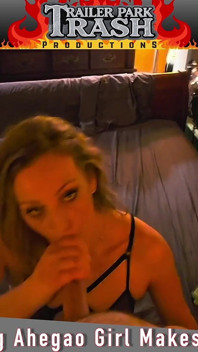 Head Banging Ahegao Girl Twerks on Huge Cock Until It Explodes!
