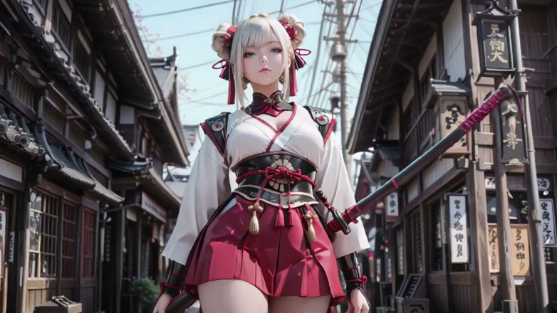 Seraphina Vale: 赤と白の着物戦士!