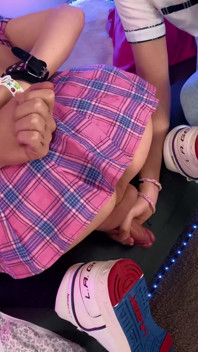 Hot Blonde Milking Her Personal Femboy