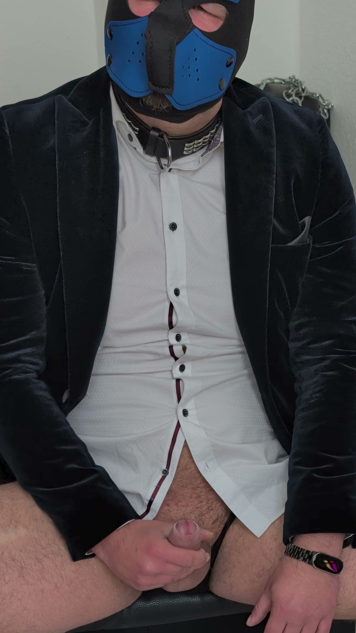 Alex Butt: Puppy in Suit undresses, masturbates and cums