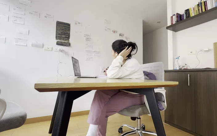 scarlettandc: Two Girls Touch Each Other During a Video Call Without...