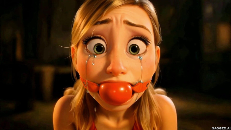 Gagged AI Cartoons: Gag Ordeal Olivia