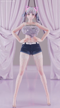 [mmd] 鸣潮 今汐aoa - Heart齐b超短裤肚兜脱衣舞