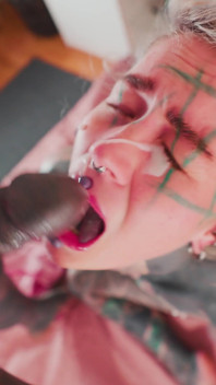 Tattooed Webcam Model Gets Interrupted and Fucked During Show
