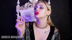 Goddess Misha Goldy: Welcome back boy! Bye bye brain! Smoking sweet relapse!