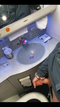 French Femboy Jerking off in the Toilet