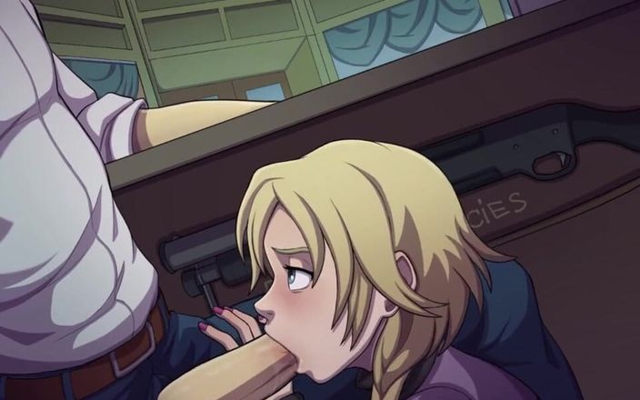 LoveSkySan69Real: Loveskysanhentai - scény část 7 - Děvka knihovnice kouří pod stolem od Loveskysanhentai