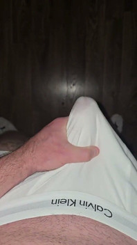 Heavy Load! German-russian Squirts Through the Fabric of the White Ck Boxers!