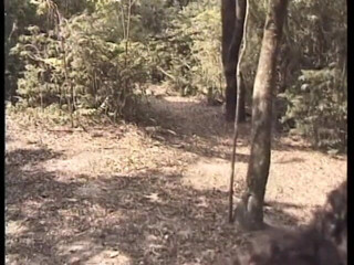 Super Babes: Biker boy fucks two bitches in the woods