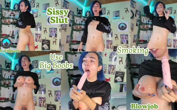 Sofi_elfqueen: Your Sissy Step-sis Using Fake Big Boobs While Suck You