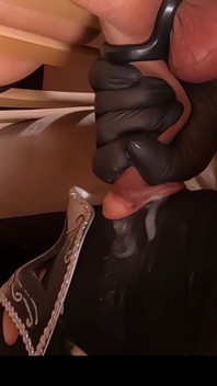 Female Slave Training Day 12/28 - Milking a Male Slaves Cum Into the Mouth - Femdom