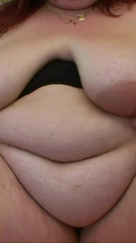 Horny fat and sexy curvy redhead enjoys and moans jumping on my cock with her warm and soft shaved pussy