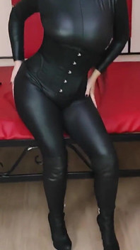 Costum de pisică din pvc, cizme diferite, oral adânc în gât