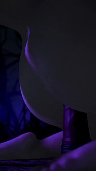 Blonde chick riding dildo in the forest : 3D Porn