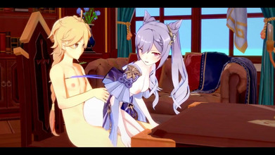 HentaiTubes: Genshin Impact Hentai - Aether X Ganyu Blowjob and Fucked - Japanese...