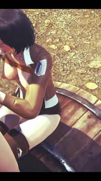 On Titans Hentai - Mikasa macht einen handjob mit sperma im gesicht und benutzt einen Dildo - Manga anime japanischer asiatischer Spiel-Porno