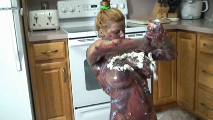 ChickPass Amateurs: Busty MILF Angel is covered in syrup