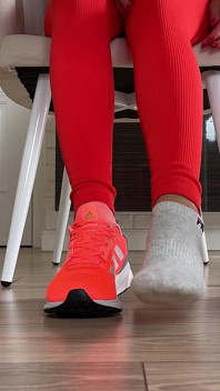 Shoe and Feet Play Under Table
