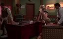 DARVASEX: Scenă pofticioasă în trei-2_orgy cu fete țâțoase în lenjerie într-un film de gangster retro