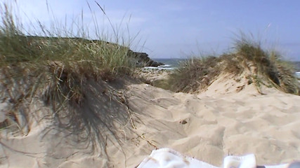 Beachbitches: Blonde nympho fucks on beach