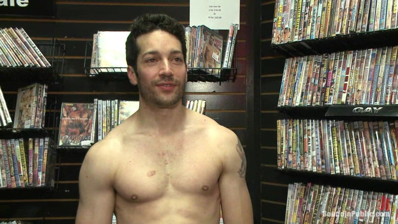 Bound in public: Hot Sex Shop Crook Fucked in the Back Arcade