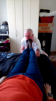 Sexy Nylon Voeten Van Oma in De Middag