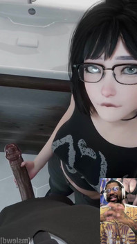 Super Cute Ass Goth Girl Jerks off a BBC