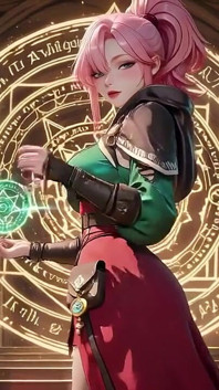 Squat profond taquinage sous le géant Magic Array, équipement de combat vert étiré.