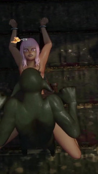3D Anime Pink Vlasy Kotě ošukaná a vystříkaná goblin horde