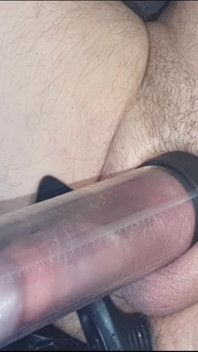 Amateur with Pump and Prostate Massage for Double Orgasm